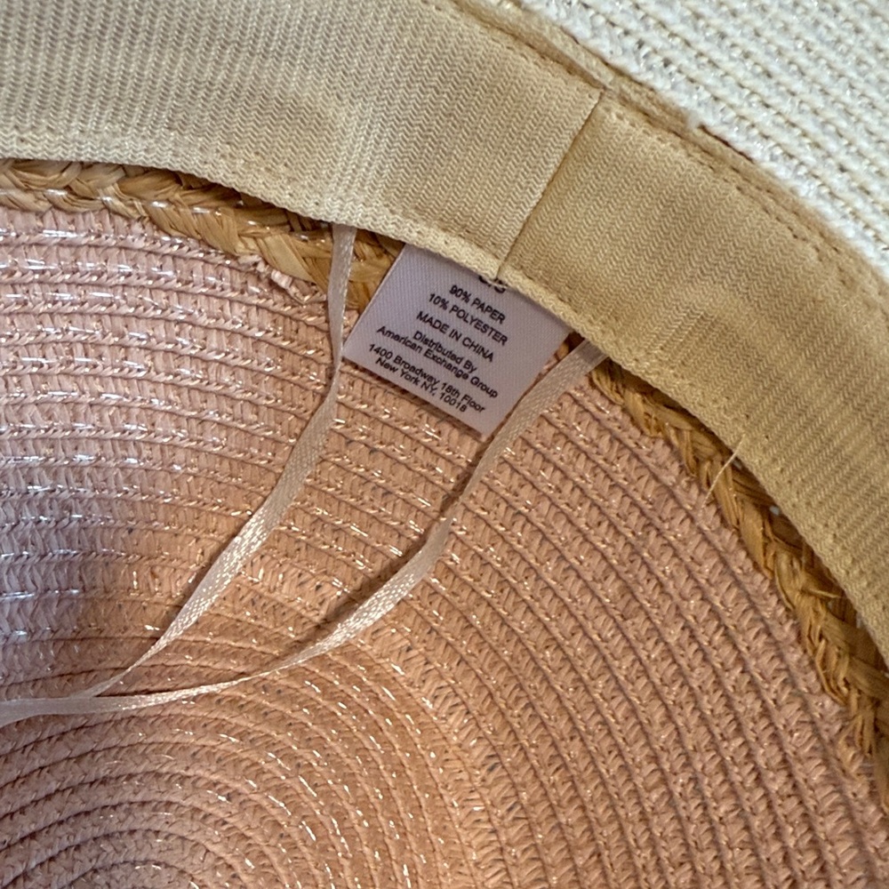 Stylish Pink and Tan Women's Sun Hat - Picture 5 of 5